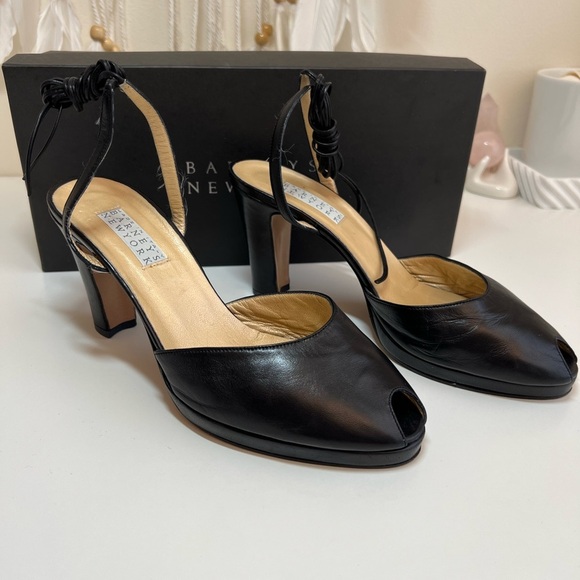 Barneys Newyork Open toe Leather wrap Ankle heel Shoes - Picture 4 of 16